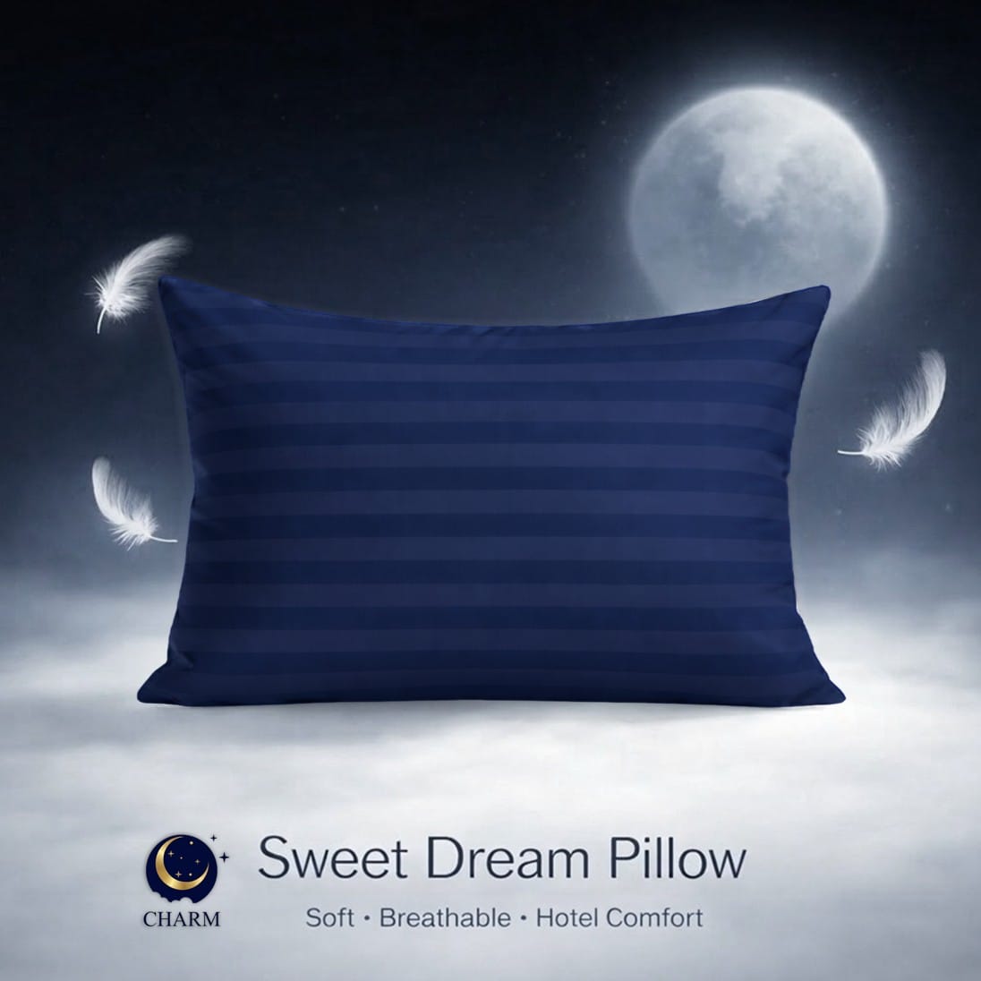 หมอนหนุน CHARM SWEET DREAM ขนาด 19X29 นิ้ว 1000 กรัม สี STEEL BLUE_8